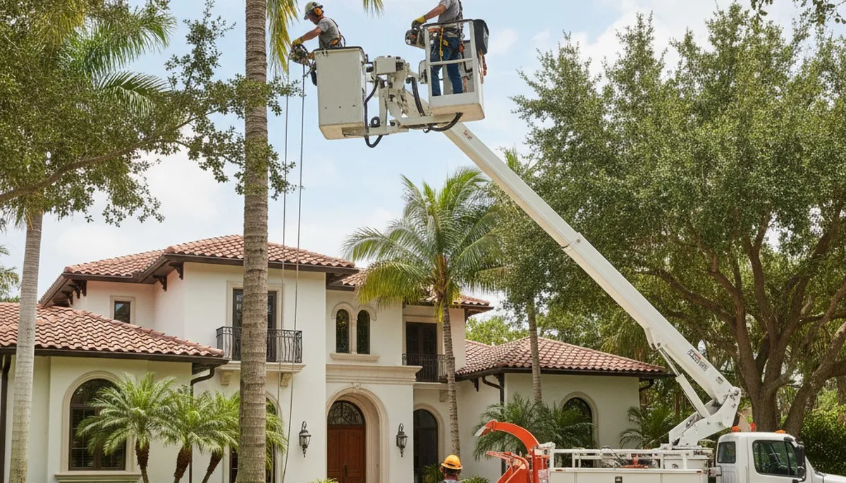 Tree service crew in Fort Lauderdale, FL providing professional tree removal and trimming on-site