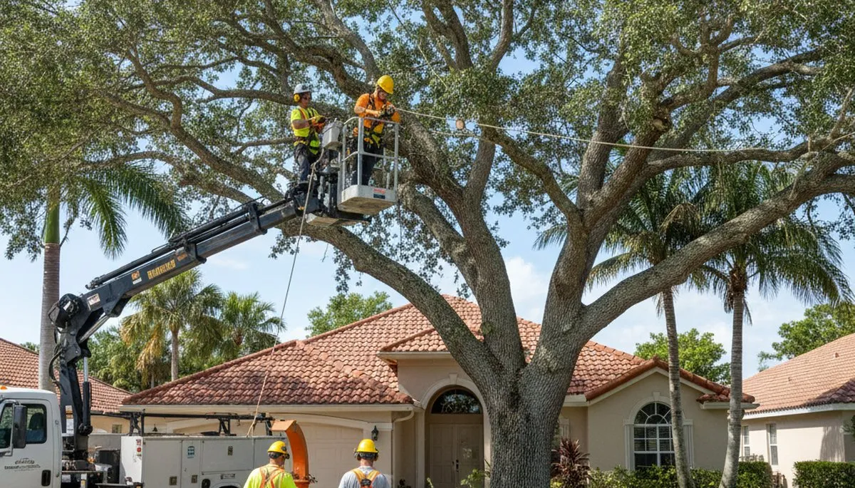 Tree service crew in Fort Lauderdale, FL providing professional tree removal and trimming services