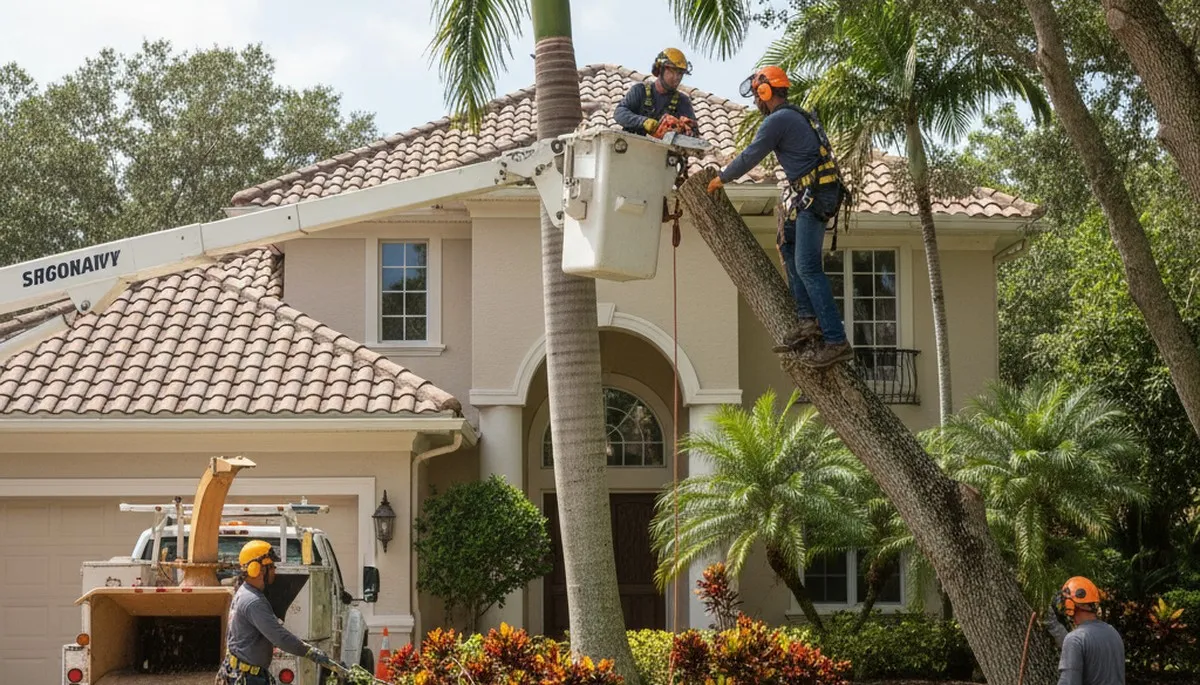 Tree removal crew serving Fort Lauderdale, FL on a tree-service job site